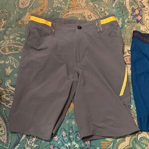 Patagonia Gray Mountain Bike Shorts with Yellow Hig